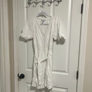 Nine West White Puff Sleeve Dress